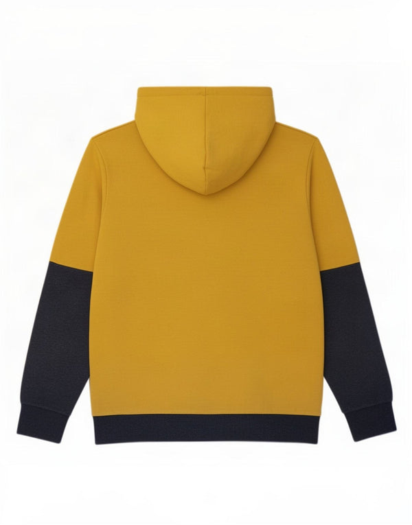 Мужской джемпер с капюшоном Jack & Jones с рисунком, XL, желтый, хлопок с цветными блоками