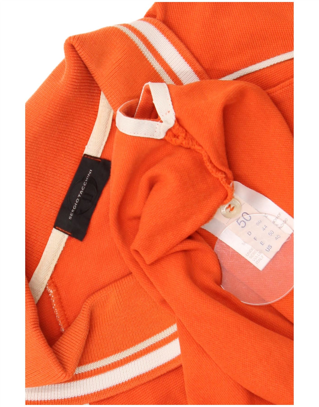 Мужская рубашка-поло Sergio Tacchini EU 50, средний оранжевый цвет, хлопок