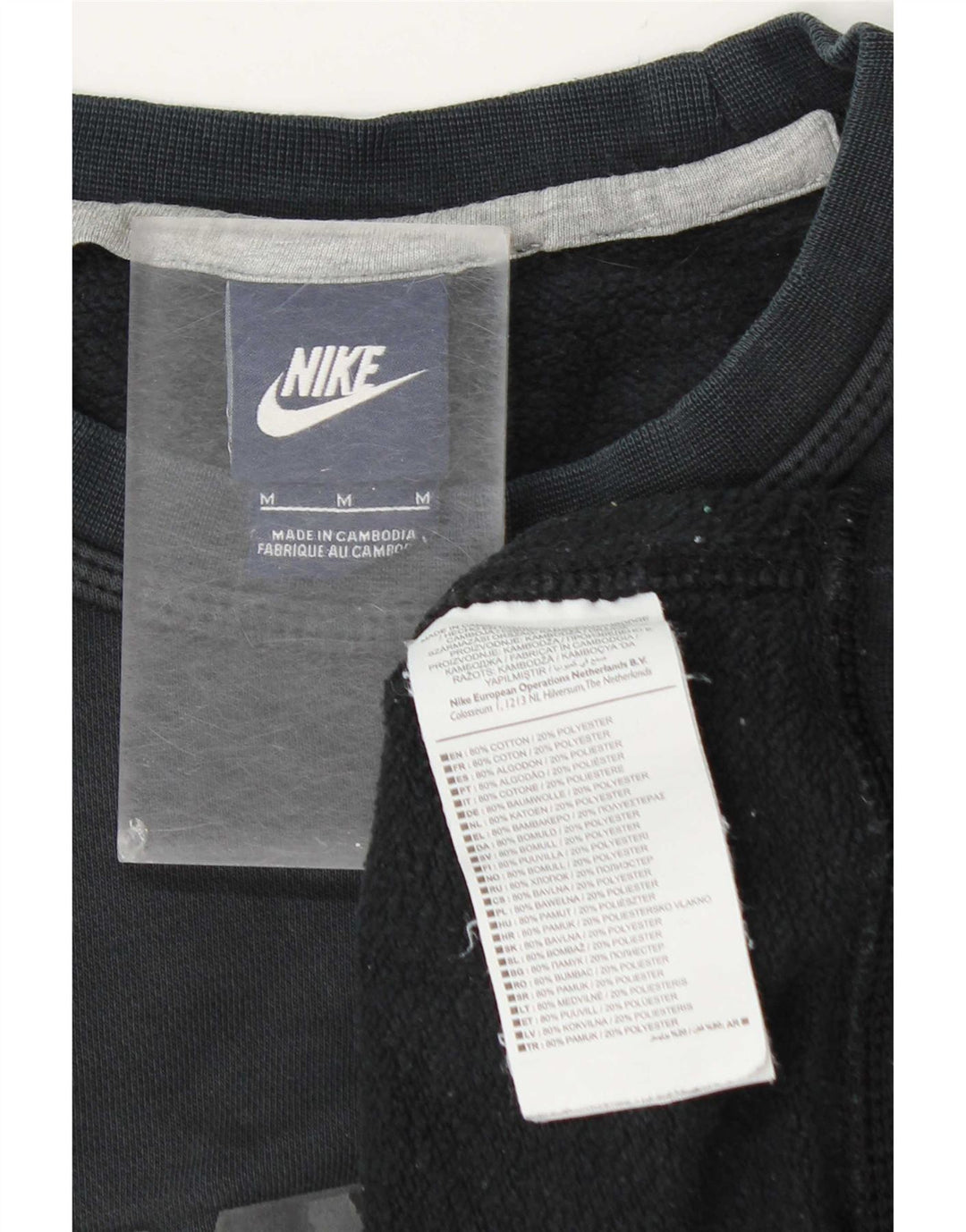 Мужской свитшот с рисунком Nike, хлопковый джемпер среднего серого цвета
