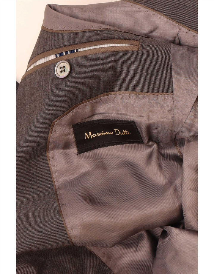 Мужской пиджак Massimo Dutti на 2 пуговицах EU 48, средний серый, шерстяной