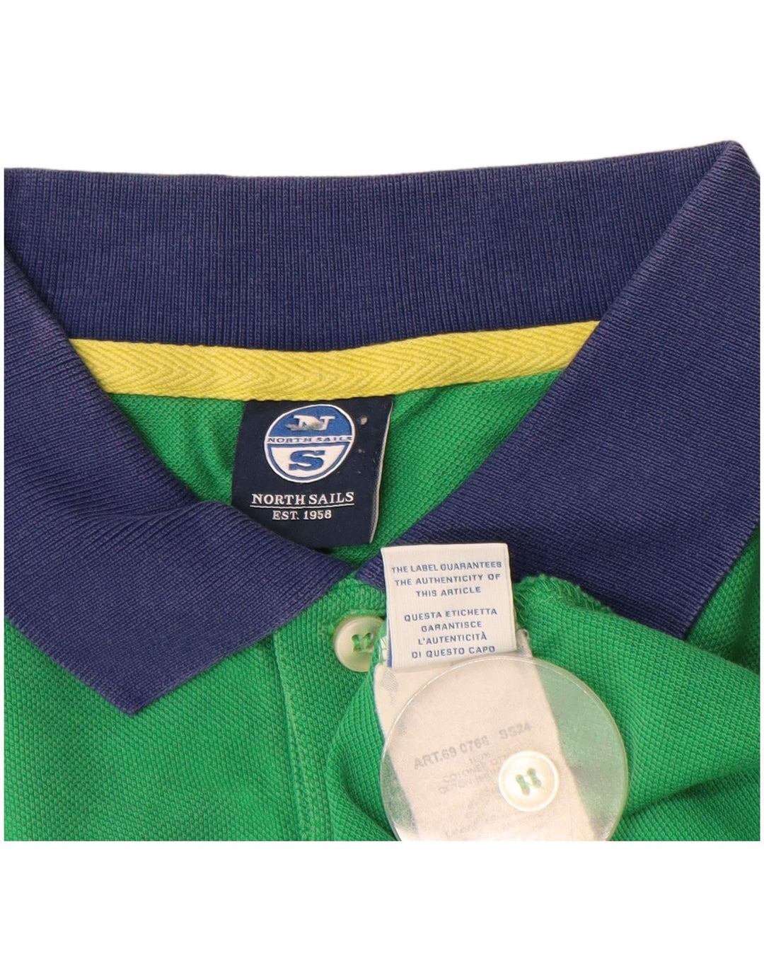 Мужская рубашка-поло для регби North Sails, большая зеленая хлопковая ткань