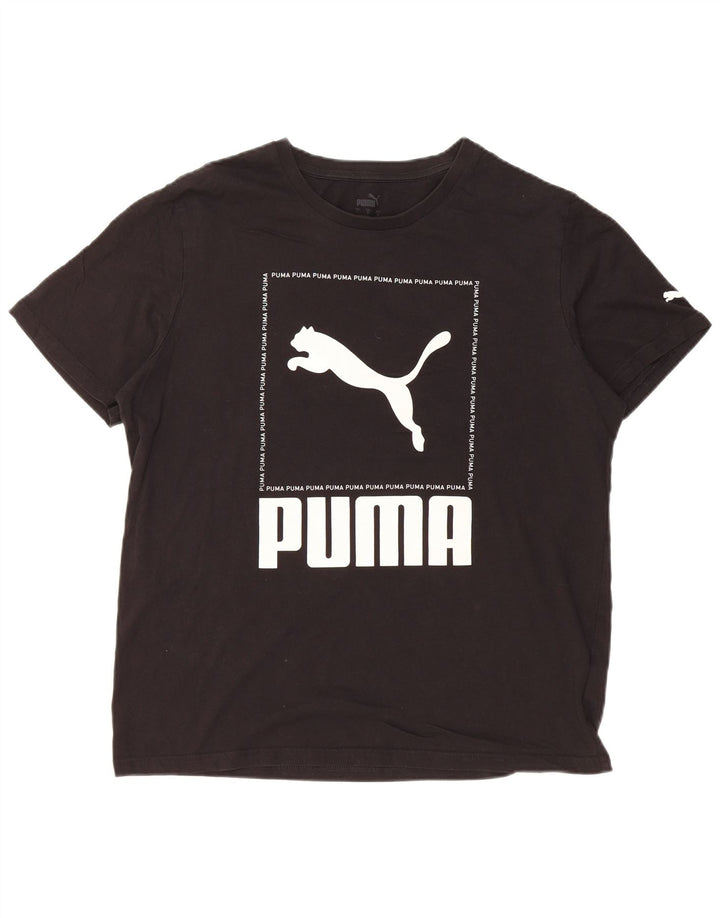 Мужская футболка с рисунком PUMA, большой черный хлопок
