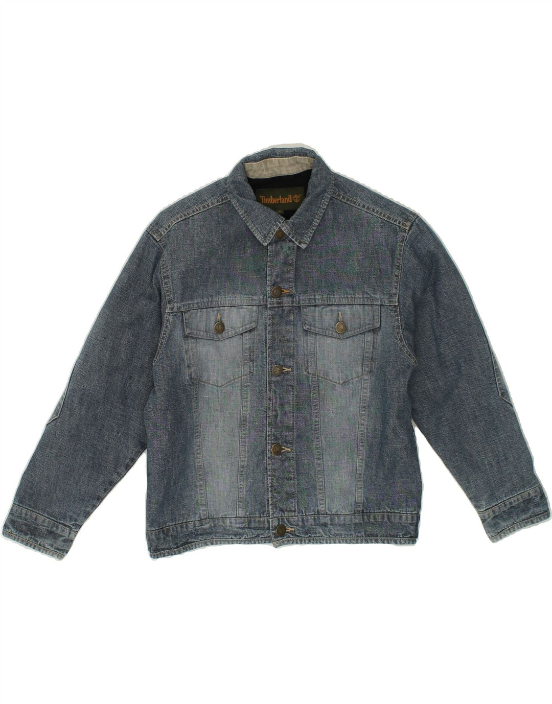 TIMBERLAND Boys Denim Jacket 7-8 Years Blue Cotton Vintage Timberland and Second-Hand Timberland from Messina Hembry 