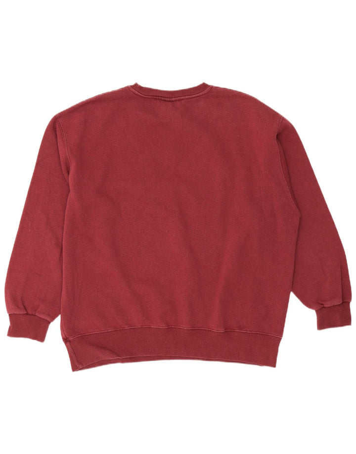 Женский джемпер оверсайз с рисунком Pull & Bear, большой темно-бордовый цвет, Великобритания 16