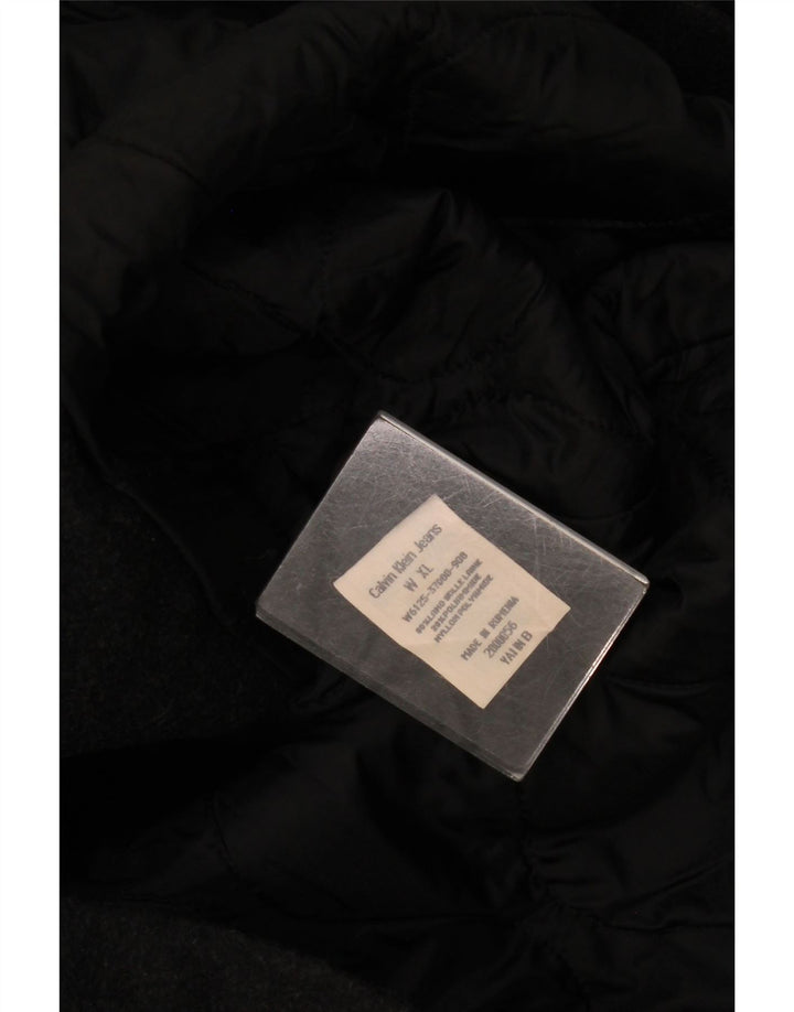 Calvin Klein Jeans Женское двубортное пальто UK 18 XL Серое шерстяное пальто