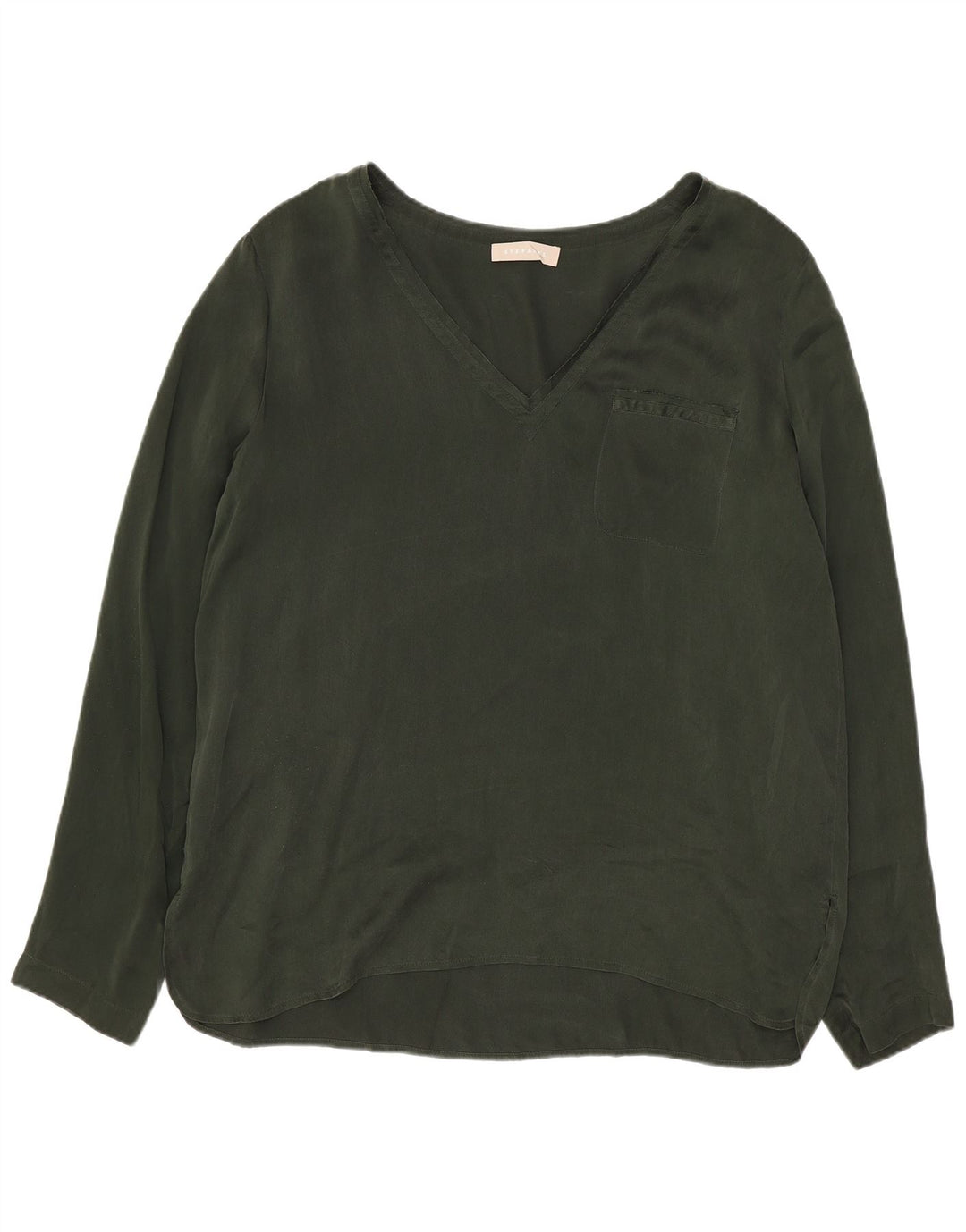 Женская блузка с длинным рукавом Stefanel IT 44, средний хаки, шелк