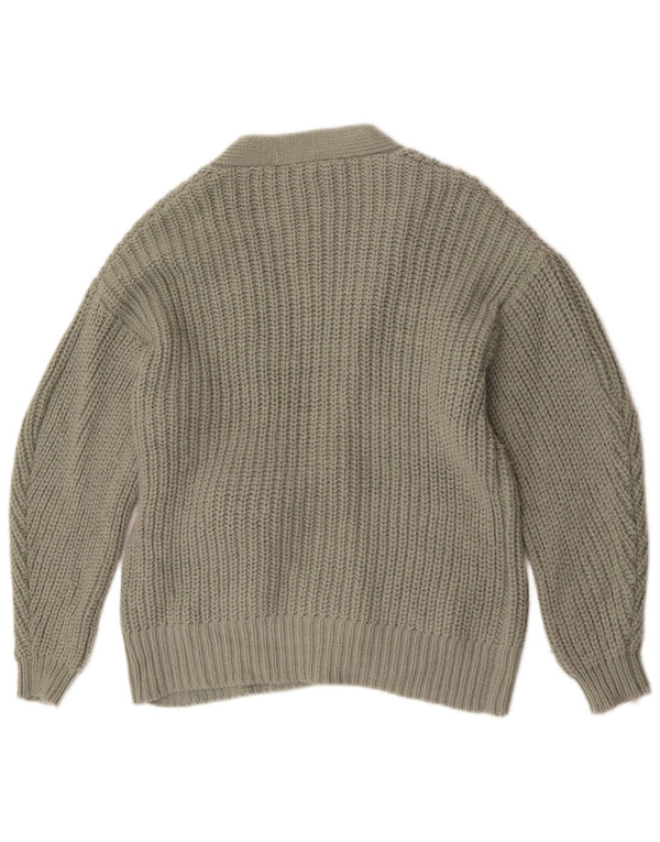 Женский свободный кардиган с завязкой спереди Zara UK 10, маленький зеленый акрил