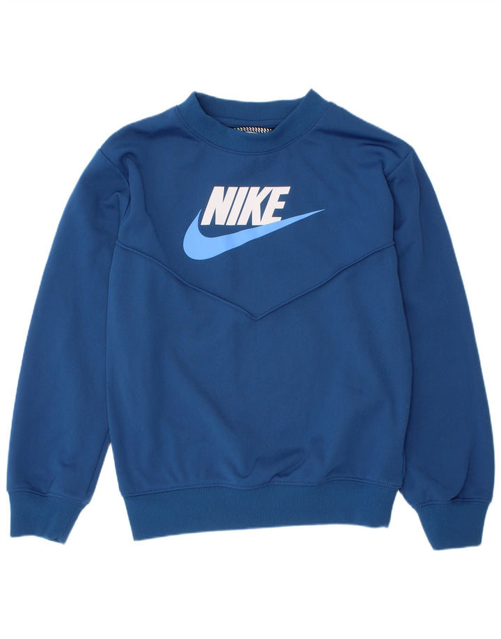 Джемпер с рисунком Nike для мальчиков 7–8 лет, XS, синий полиэстер