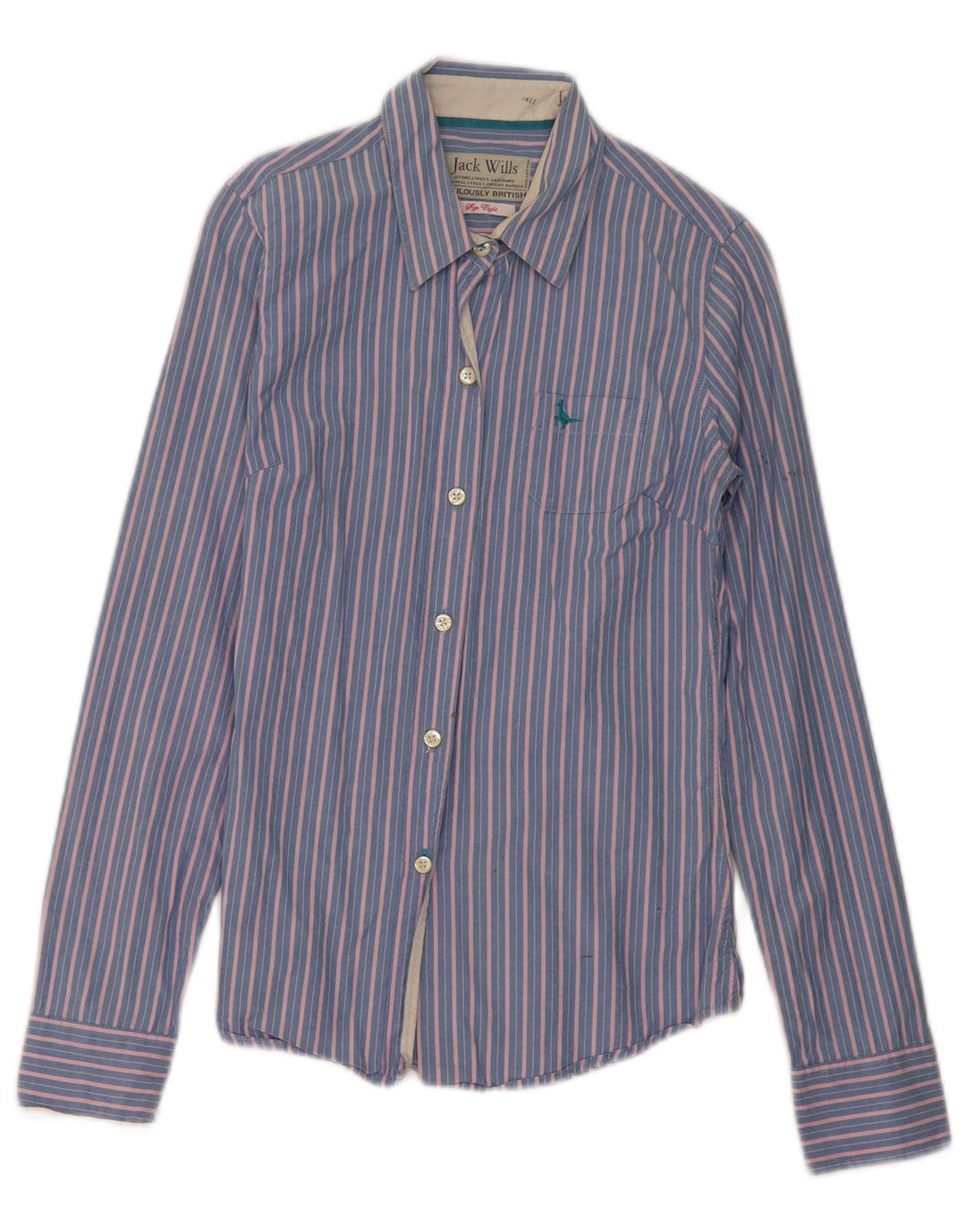 Женская рубашка Jack Wills UK 8, хлопковая маленькая синяя полоска