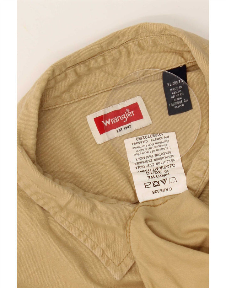 Мужская рубашка с коротким рукавом Wrangler XL, бежевый хлопок