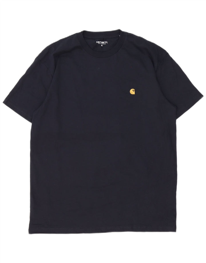 Мужская футболка Carhartt Top среднего размера, темно-синяя, хлопок