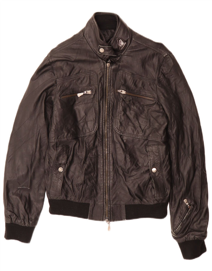 Женская кожаная косуха Hogan UK 12, средний черный
