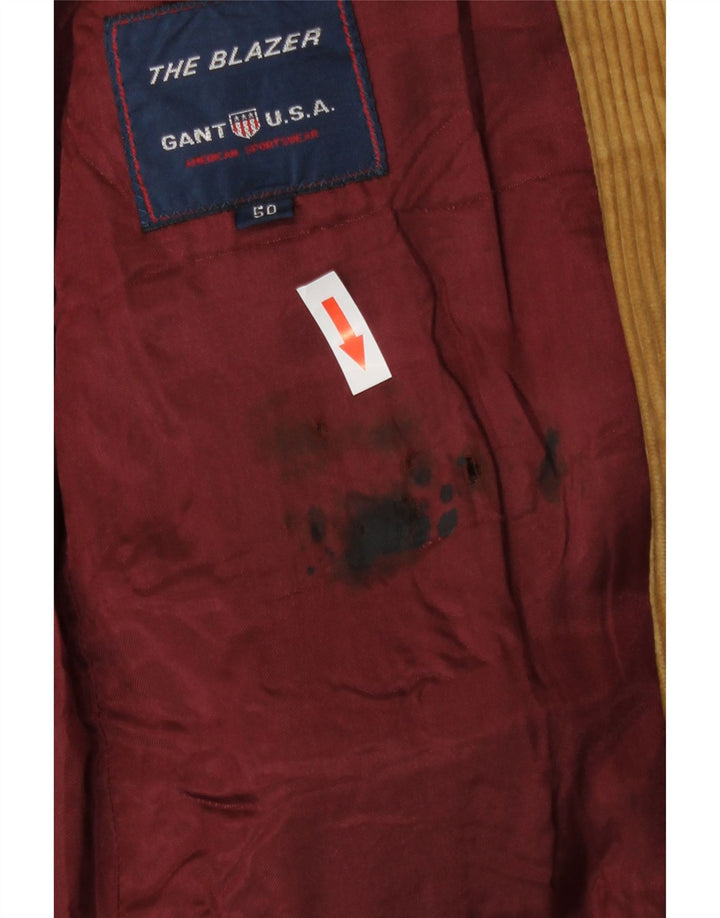 Мужской вельветовый пиджак Gant с 3 пуговицами IT 50, большой, бежевый, хлопок