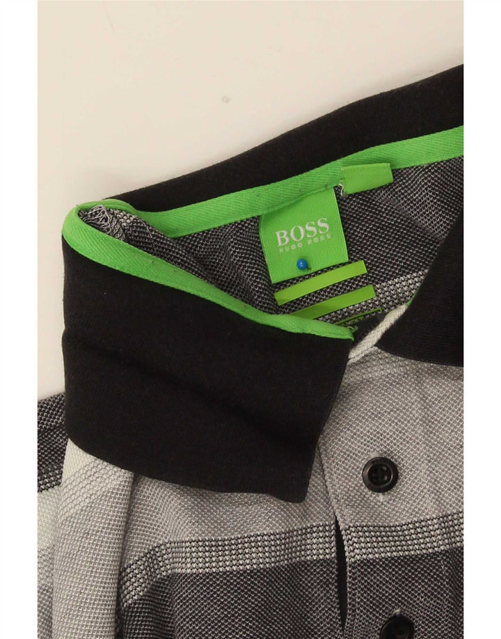 Мужская рубашка поло Hugo Boss, большая серая полоска