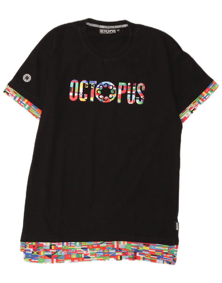 Мужская футболка Octopus с рисунком Top XS, черная с геометрическим рисунком