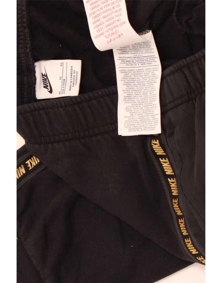 Спортивный костюм NIKE для девочек с графическим рисунком, брюки для бега, 13–14 лет, размер XL, черный хлопок