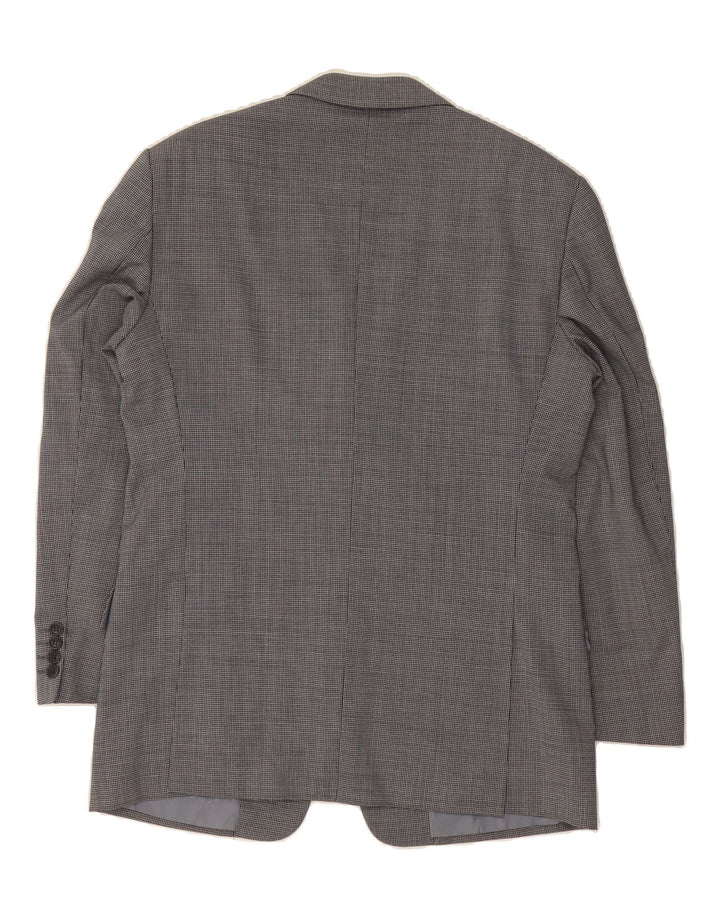 VALENTINO Mens 3 Button Blazer Jacket IT 50 Large Grey Check Virgin Wool Vintage Valentino and Second-Hand Valentino from Messina Hembry 