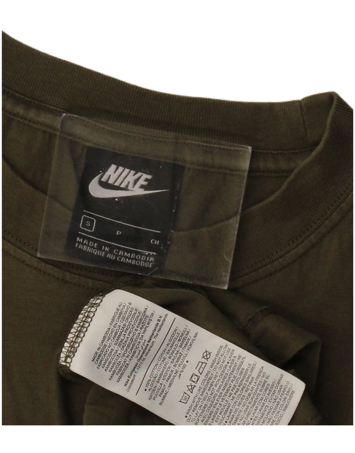 NIKE Mens T-Shirt Top Small Khaki Cotton