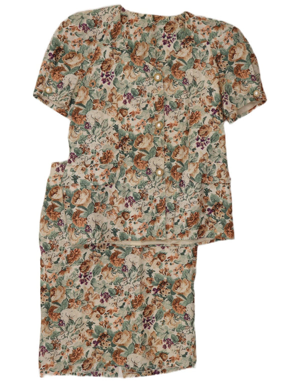 ВИНТАЖНЫЙ женский комплект из 2 юбок UK 12 Medium W28 Разноцветный цветочный принт