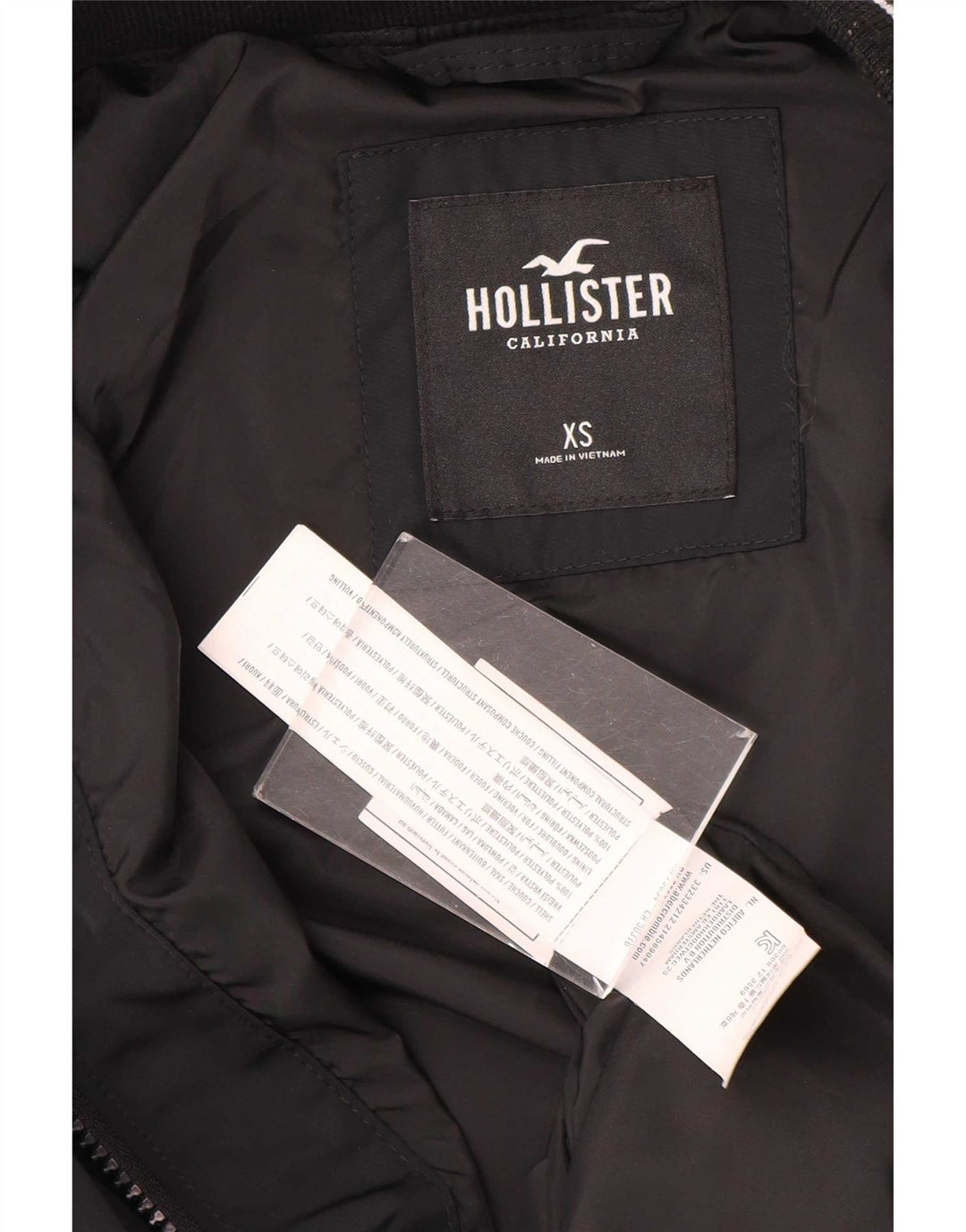 Мужская куртка-бомбер Hollister UK 34 XS, полиэстер в черную полоску