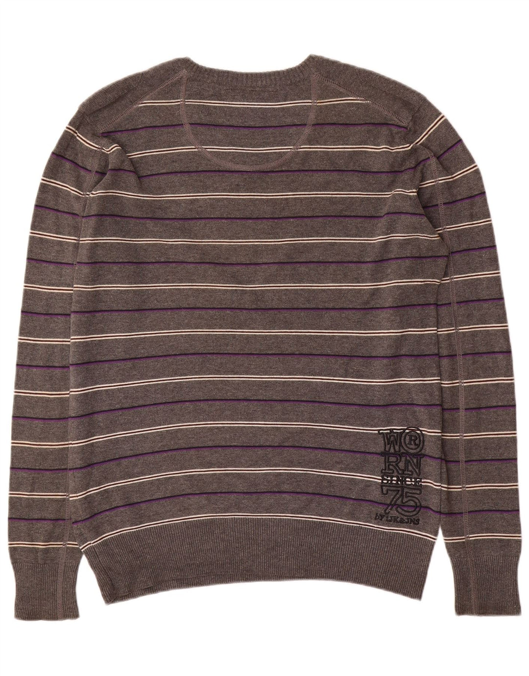 Мужской джемпер с v-образным вырезом и рисунком Jack & Jones, большой серый в полоску