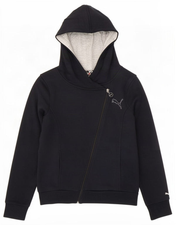 Женский свитер с капюшоном на молнии Puma UK 12, средний черный, хлопок