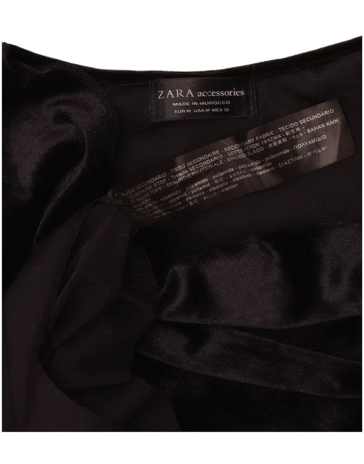 Женское велюровое боди Zara UK 14, средний черный, полиамид