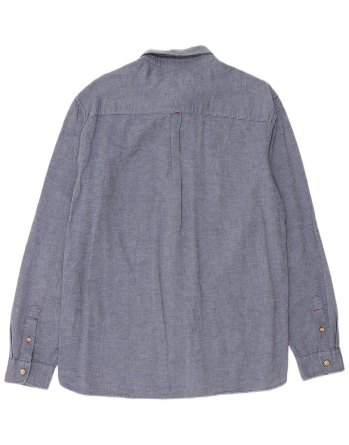 Мужская рубашка классического кроя WHITE STUFF из хлопка среднего синего цвета