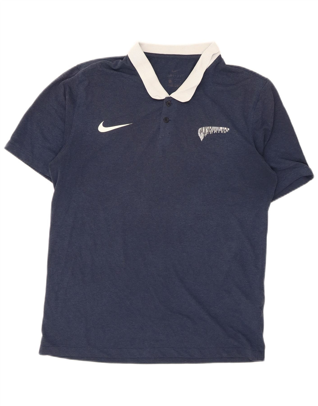 Мужская рубашка-поло для регби Nike Dri Fit среднего размера, темно-синяя, полиэстер