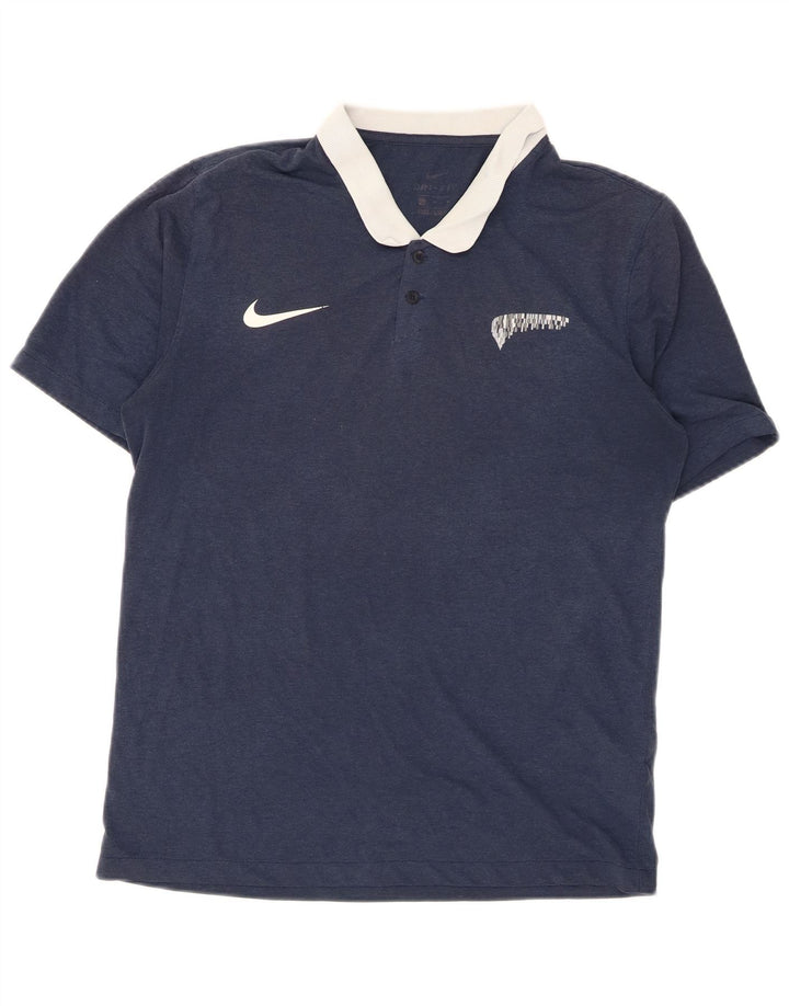 Мужская рубашка-поло для регби Nike Dri Fit среднего размера, темно-синяя, полиэстер