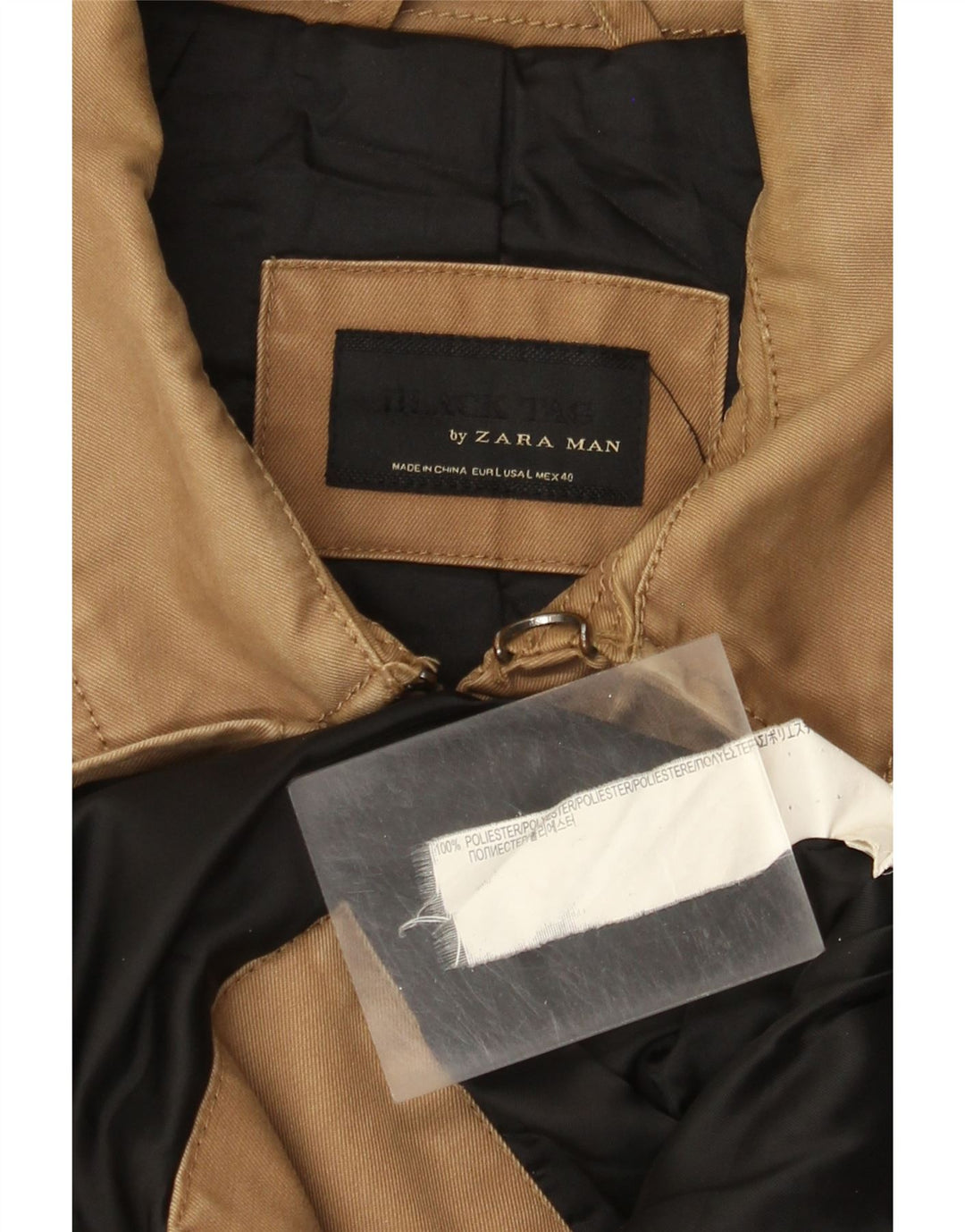 Мужская куртка Zara UK 40 в стиле милитари, большая, коричневая, полиэстер