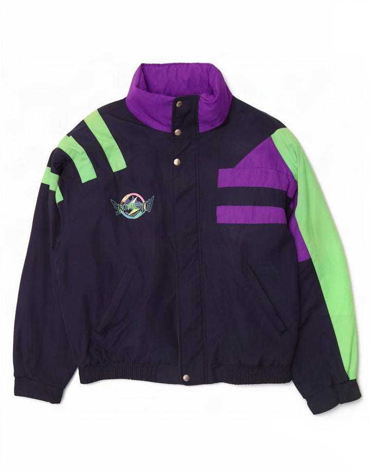 Мужская лыжная куртка Fila IT 50 с капюшоном, темно-синяя, полиэстер с цветными блоками