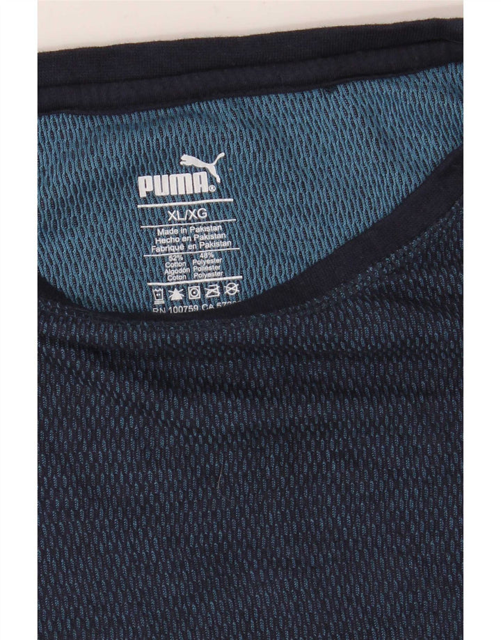 Мужской топ Puma с длинным рукавом XL, темно-синий, хлопок