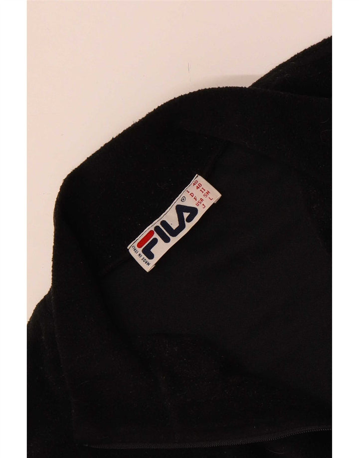 Fila Мужской флисовый джемпер с воротником на молнии, маленький черный