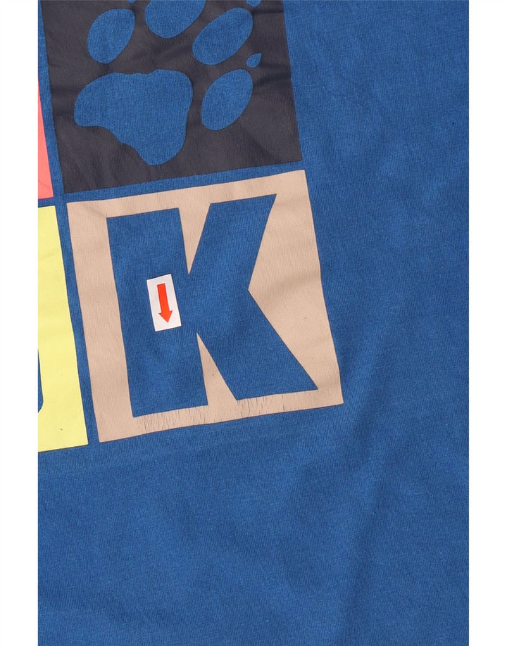 Женская футболка с графическим рисунком Jack Wolfskin, Великобритания, 22/24, 2XL, синяя, хлопок