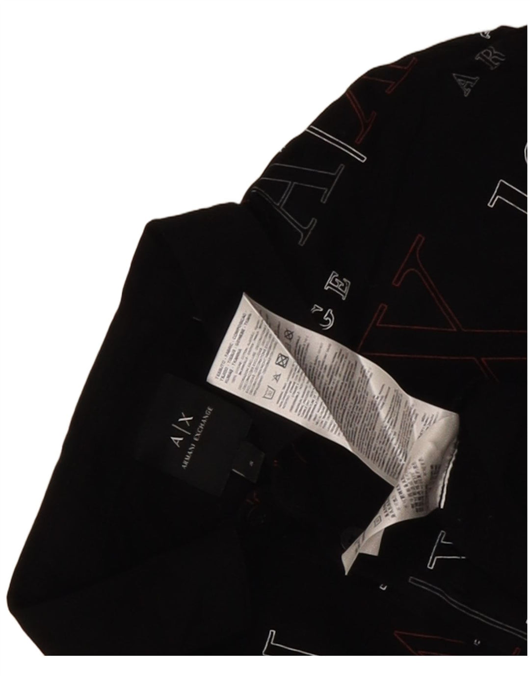 Мужская рубашка-поло с рисунком Armani Exchange, маленькая черная, хлопковая