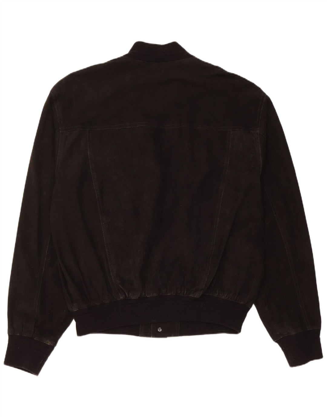 Винтажная мужская замшевая куртка-бомбер IT 54 2XL черная кожаная