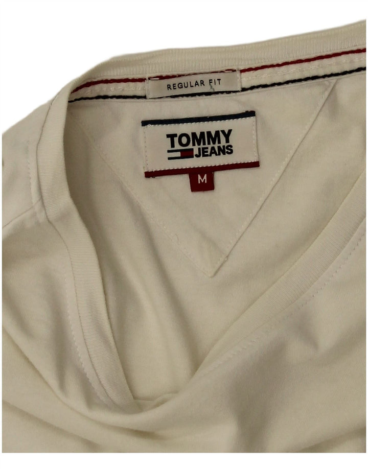 Tommy Hilfiger Мужская футболка стандартного кроя Топ среднего размера из хлопка белого цвета