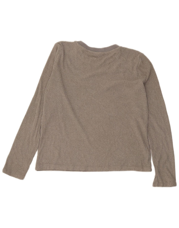 Zara Womens Top Long Sleeve UK 14 Medium Grey