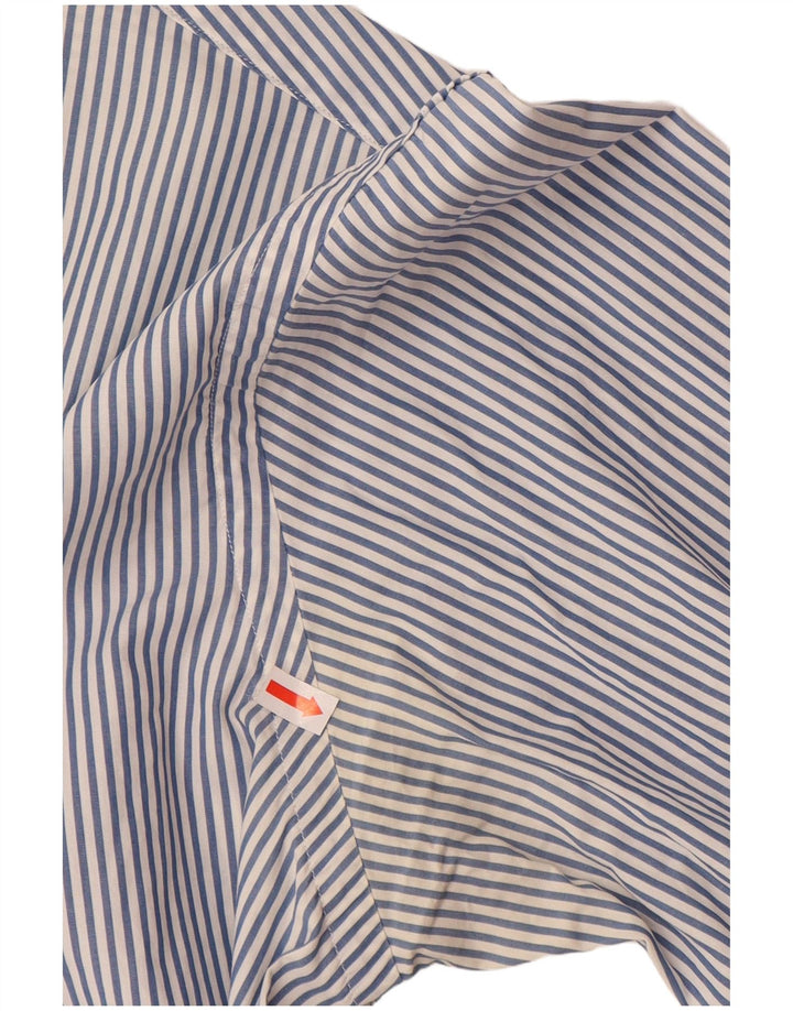 RALPH LAUREN Мужская рубашка на заказ из хлопка в синюю полоску среднего размера