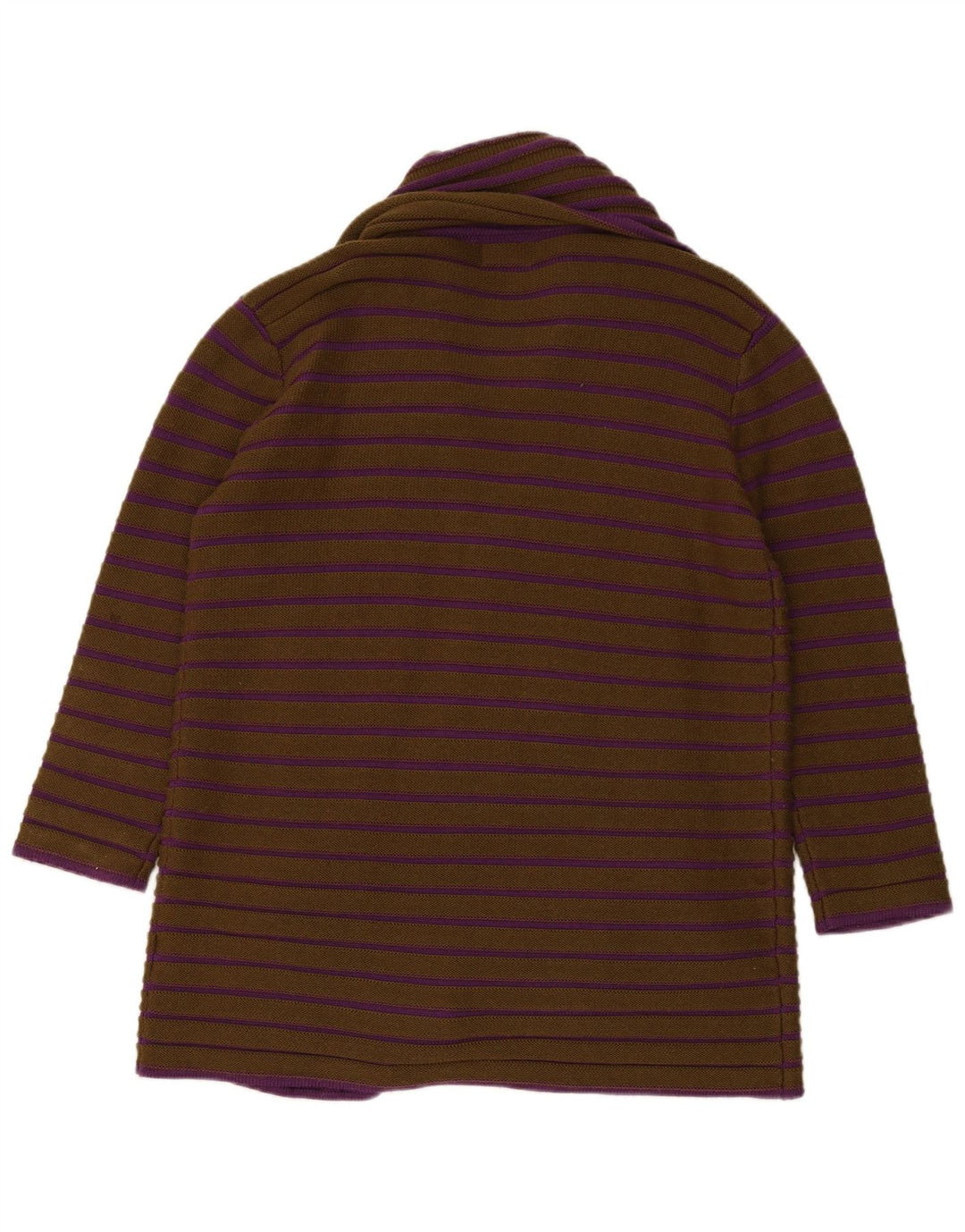 ANIMALE Womens Open Cardigan Sweater UK 12 Medium Brown Striped Acrylic