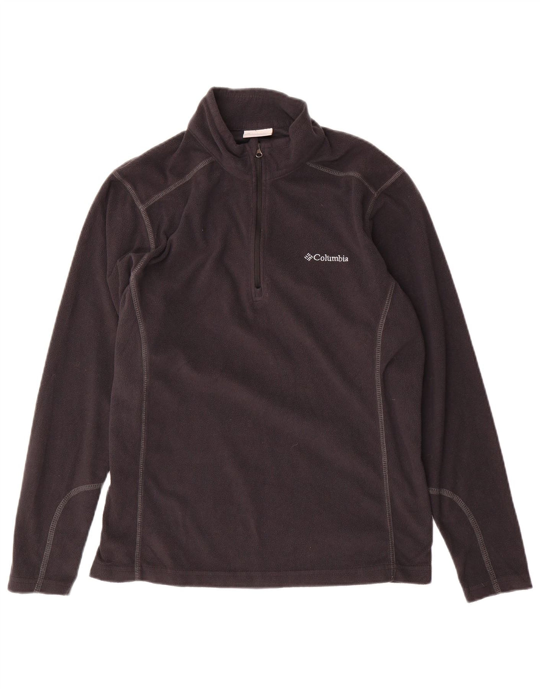 COLUMBIA Mens Zip Neck Fleece Jumper Small Black Polyester
