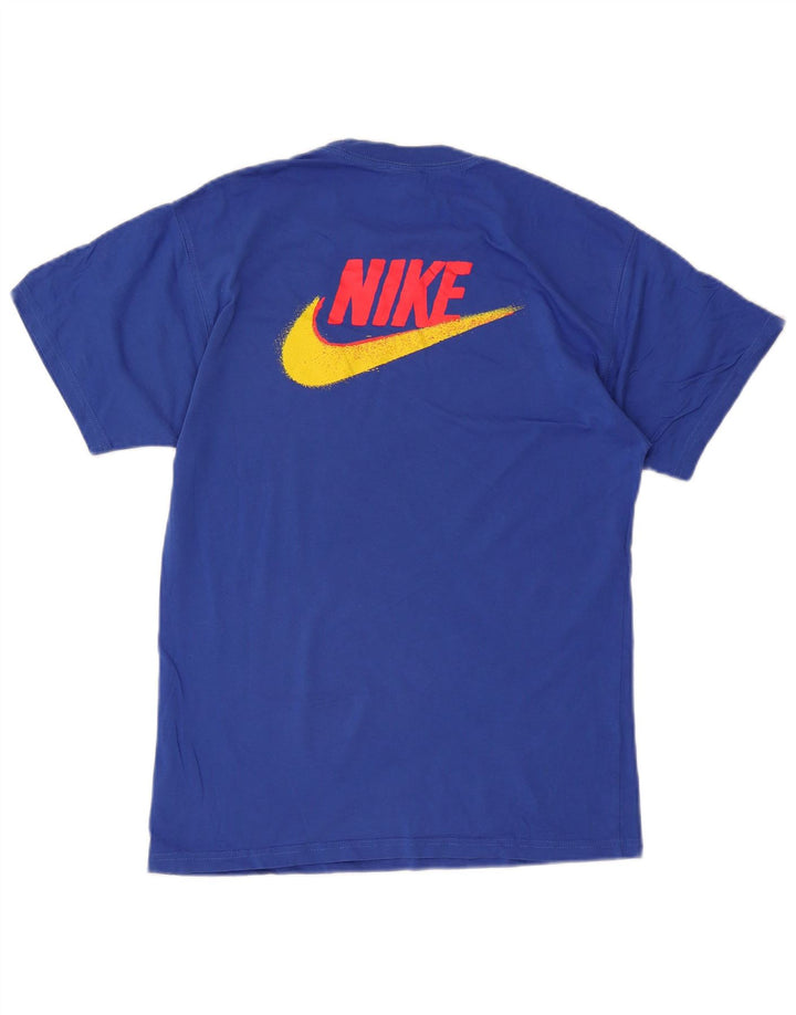 Мужская футболка с рисунком Nike, маленький синий хлопок