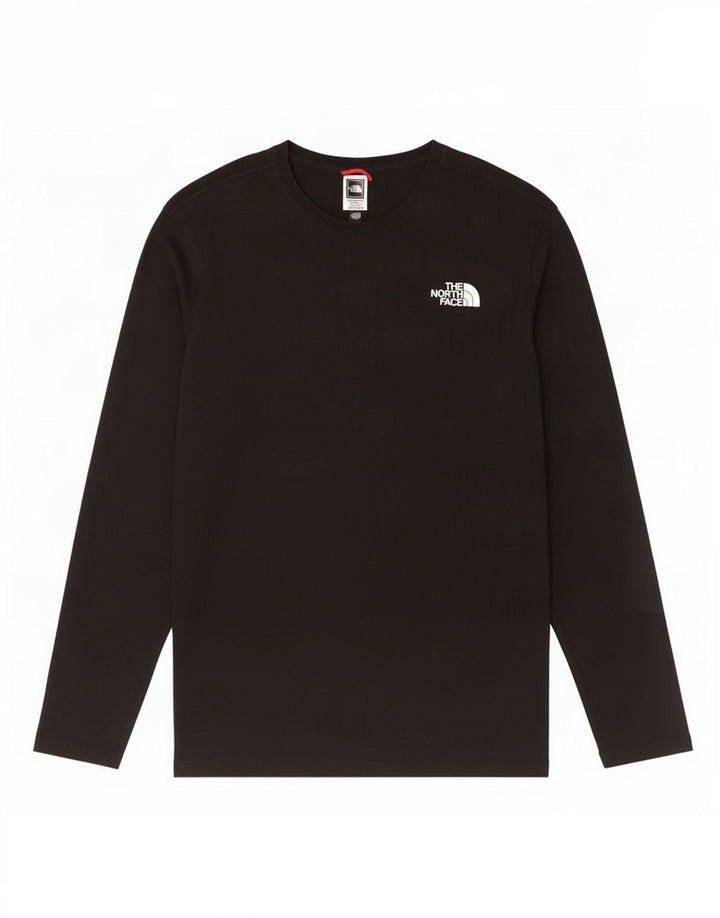 Мужской топ с рисунком The North Face, маленький черный хлопок с длинными рукавами