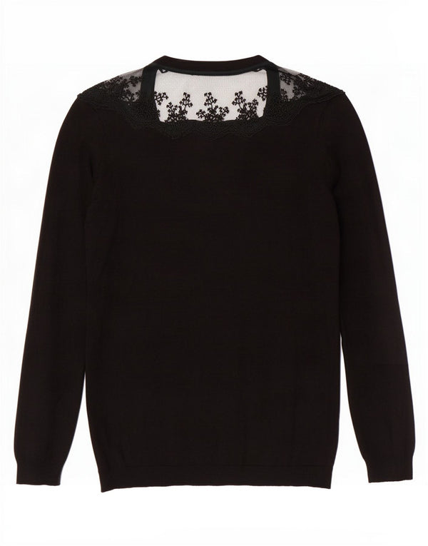 Женский кардиган Zara UK 12, средний черный цветочный принт из вискозы
