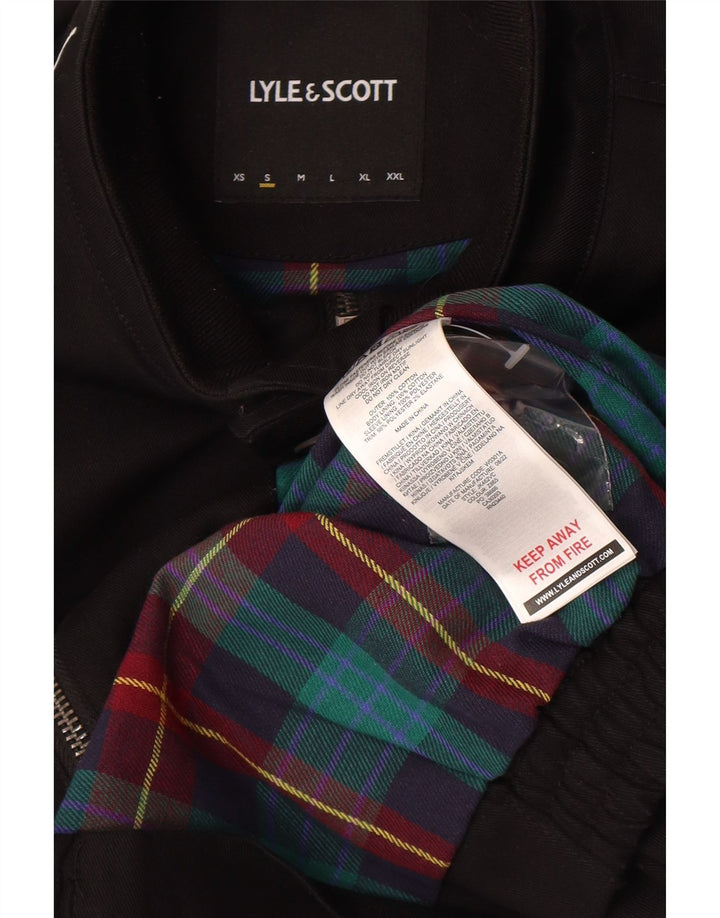 Мужская куртка-бомбер Lyle & Scott UK 36, маленькая, черный, хлопок