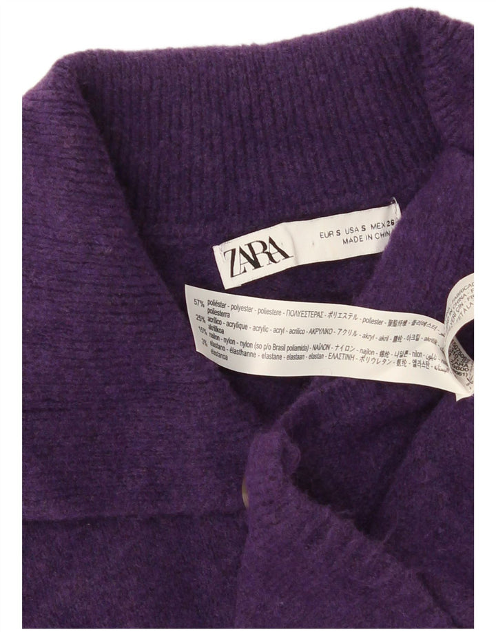Женский удлиненный кардиган Zara UK 10, маленький фиолетовый полиэстер