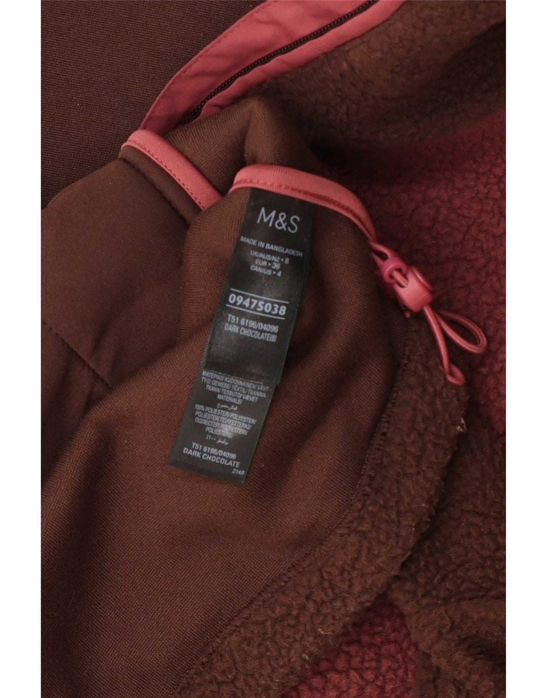 Женская флисовая куртка оверсайз Marks & Spencer UK 8, маленькая коричневая с цветными блоками