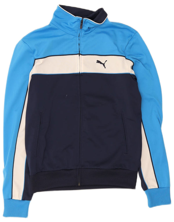 Мужской спортивный костюм Puma, верхняя куртка, маленький темно-синий, полиэстер с цветными блоками