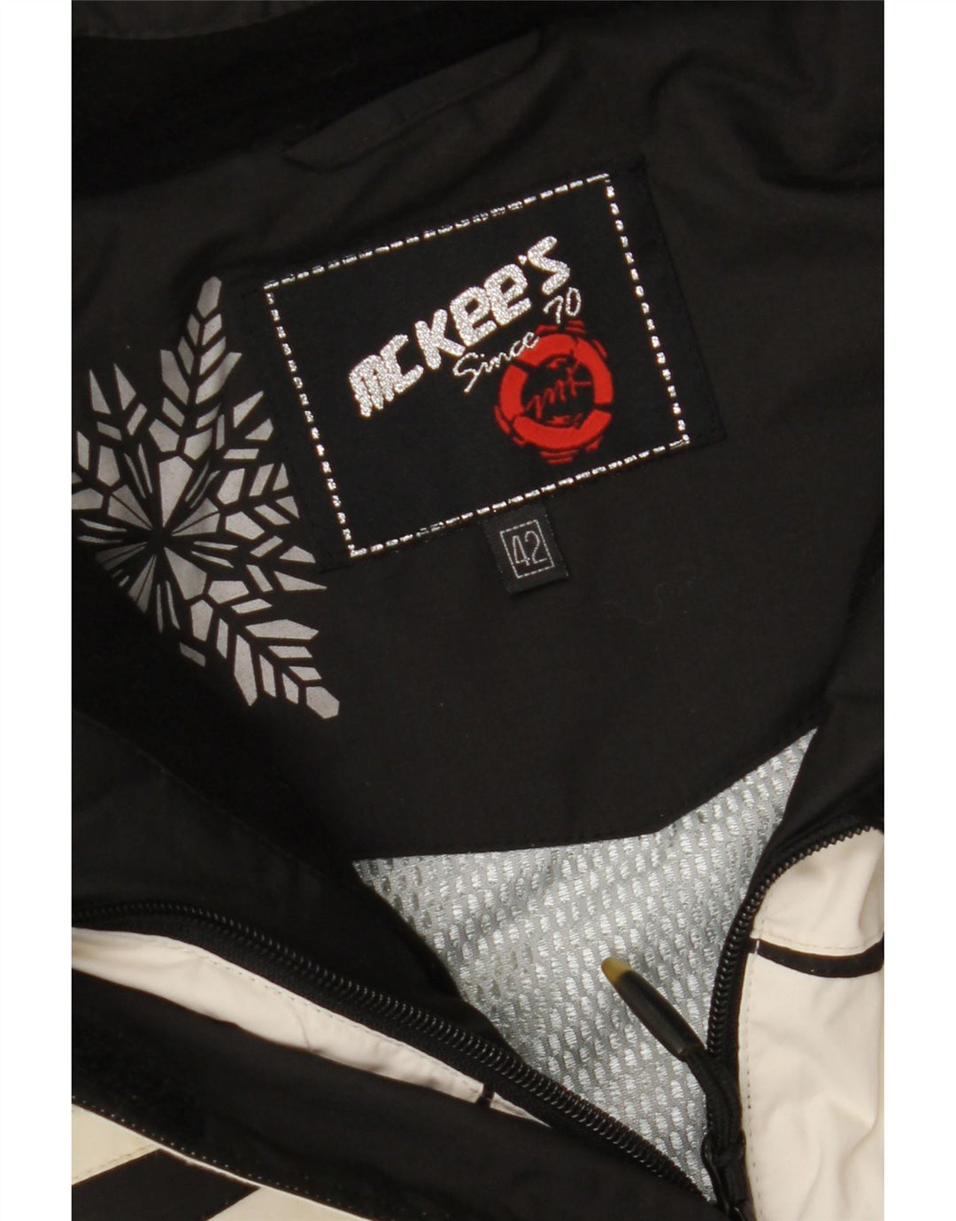 MC KEE'S Womens Hooded Rain Jacket IT 42 Medium White Colourblock Vintage MC Kee's and Second-Hand MC Kee's from Messina Hembry 